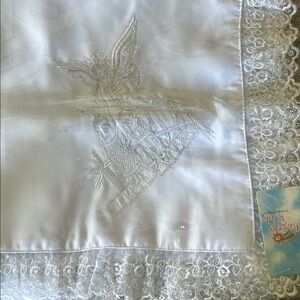 Elegant White Satin Baby Blanket